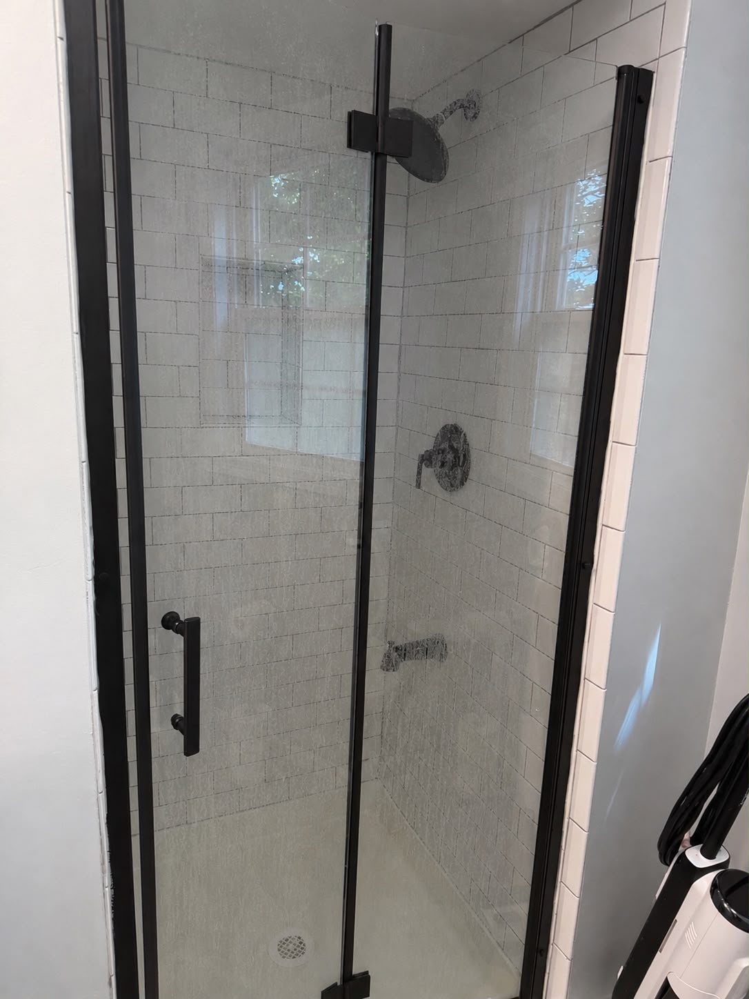 Glass Shower Restoration before cleaning